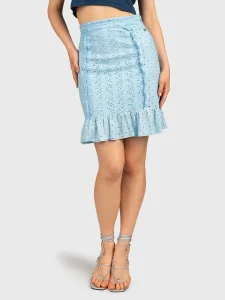 Fusta mini cu volane, albastru – GUESS Ruffle Aini Mini Skirt a fost adăugat la favorite!