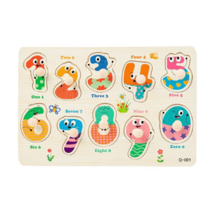 Puzzle Incastru din lemn cu butoni – Invatam sa Numaram, 22x15 cm, 3 ani+ a fost adăugat la favorite!