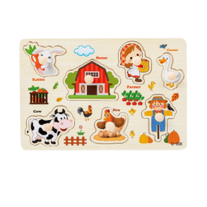 Puzzle Incastru din lemn cu butoni – Ferma, 22x15 cm, 3 ani+ a fost adăugat la favorite!