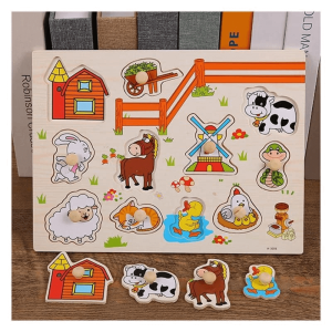 Puzzle Incastru din lemn cu butoni - Animale domestice, 3 ani+ a fost adăugat la favorite!
