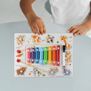 Puzzle Incastru din lemn cu butoni si xilofon, 18 luni+ a fost adăugat la favorite!