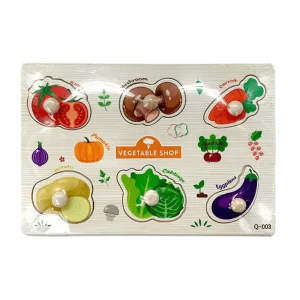 Puzzle Incastru din lemn cu butoni – Legume, 22x15 cm, 3 ani+ a fost adăugat la favorite!