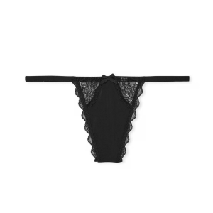 Chiloti tanga Victoria’s Secret - Lace-Trim V-String Panty Black a fost adăugat la favorite!