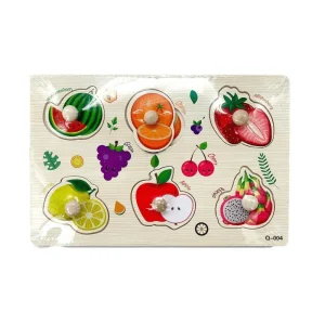 Puzzle Incastru din lemn cu butoni – Fructe, 22x15 cm, 3 ani+ a fost adăugat la favorite!