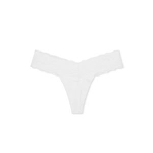 Chiloti Tanga Victoria’s Secret, din bumbac cu talie din dantela - White a fost adăugat la favorite!