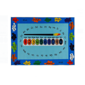 Covor antiderapant pentru copii Albastru – Model Pensule, 120x90 cm a fost adăugat la favorite!