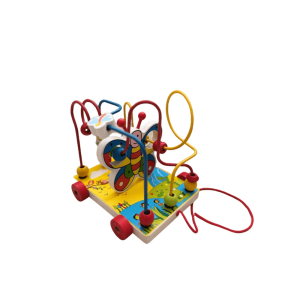 Jucarie educativa din lemn, labirint cu bile si roti, fluturas - Joc Montessori, 3 ani+ a fost adăugat la favorite!