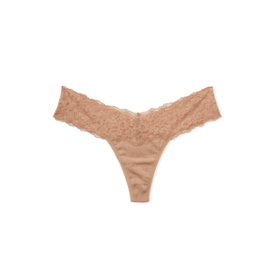 Chiloti Tanga Victoria’s Secret, din bumbac cu talie din dantela - Praline a fost adăugat la favorite!