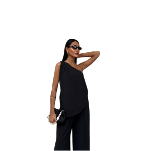 Costum Casual Negru One Shoulder din Aerobin a fost adăugat la favorite!