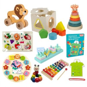 Set 9 Jucarii Interactive Montessori din Lemn – Multicolor, 3 ani+ a fost adăugat la favorite!