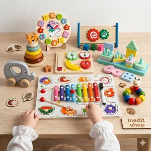 Set 8 Jucarii Interactive Montessori din Lemn – Multicolor, 3 ani+ a fost adăugat la favorite!